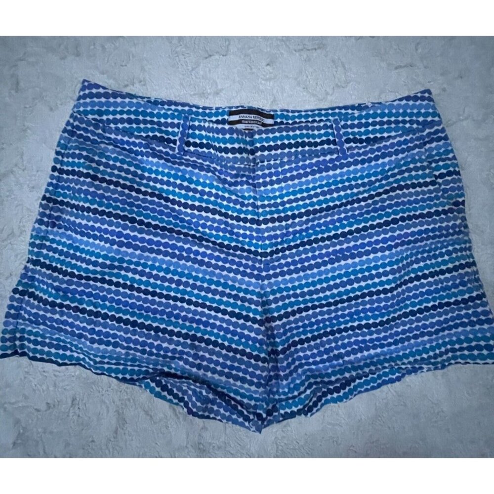 Banana Republic Marimekko Womens Sz 9 Hampton Short Räsymatto Print Casual Blue